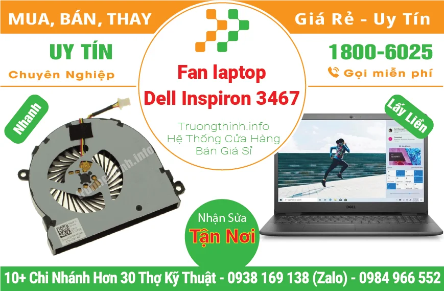 Thay Fan Quạt Laptop Dell Inspiron 3467