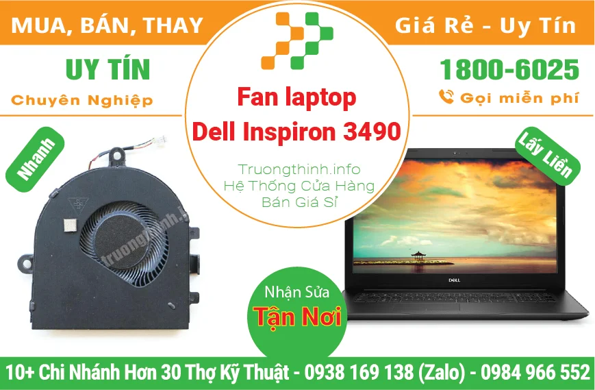 Thay Fan Quạt Laptop Dell Inspiron 3490