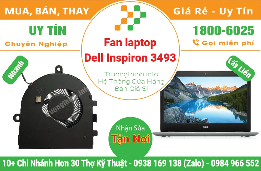 Thay Fan Quạt Laptop Dell Inspiron 3493