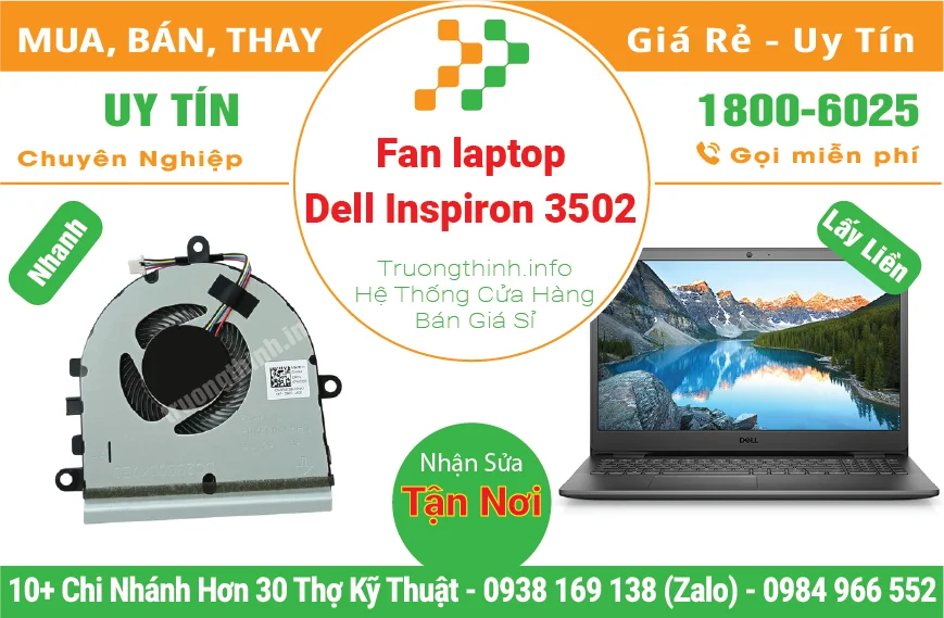 Thay Fan Quạt Laptop Dell Inspiron 3502