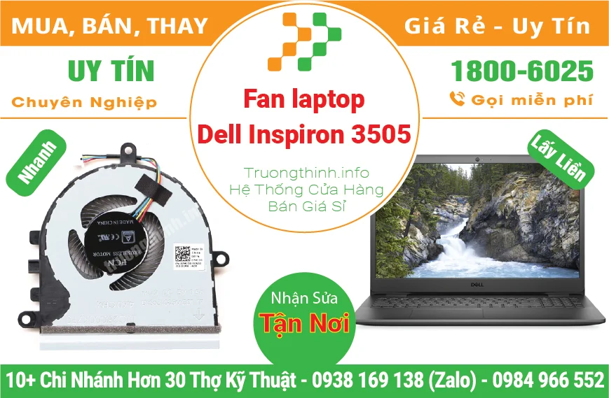 Thay Fan Quạt Laptop Dell Inspiron 3505