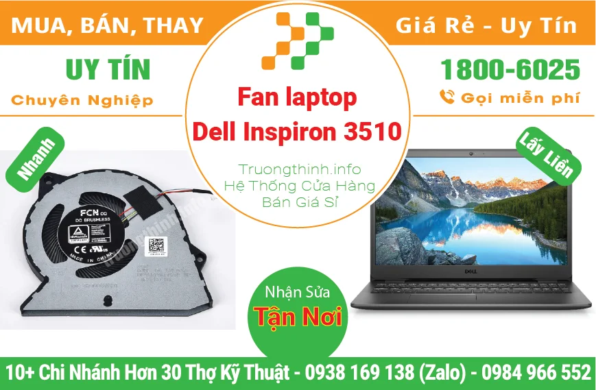 Thay Fan Quạt Laptop Dell Inspiron 3510