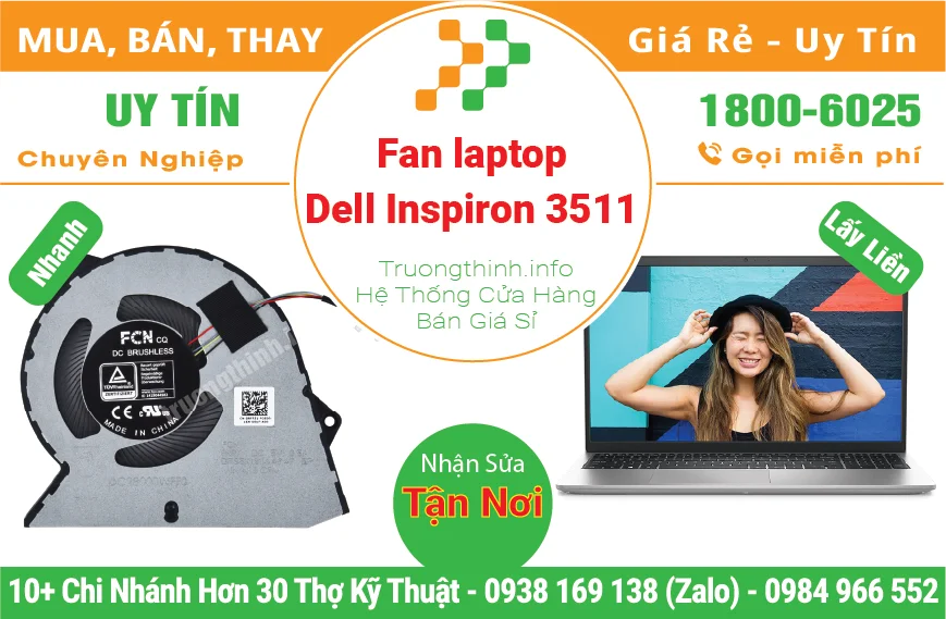 Thay Fan Quạt Laptop Dell Inspiron 3511