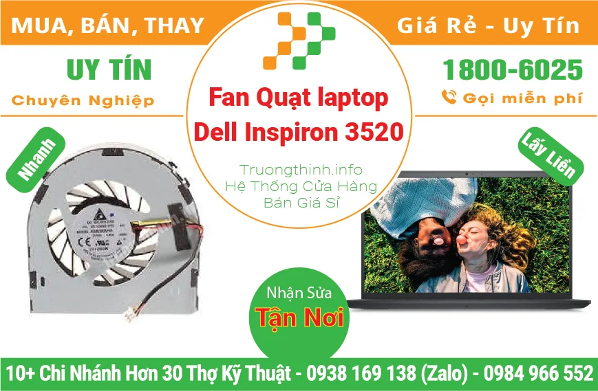 Thay Fan Quạt Laptop Dell Inspiron 3520