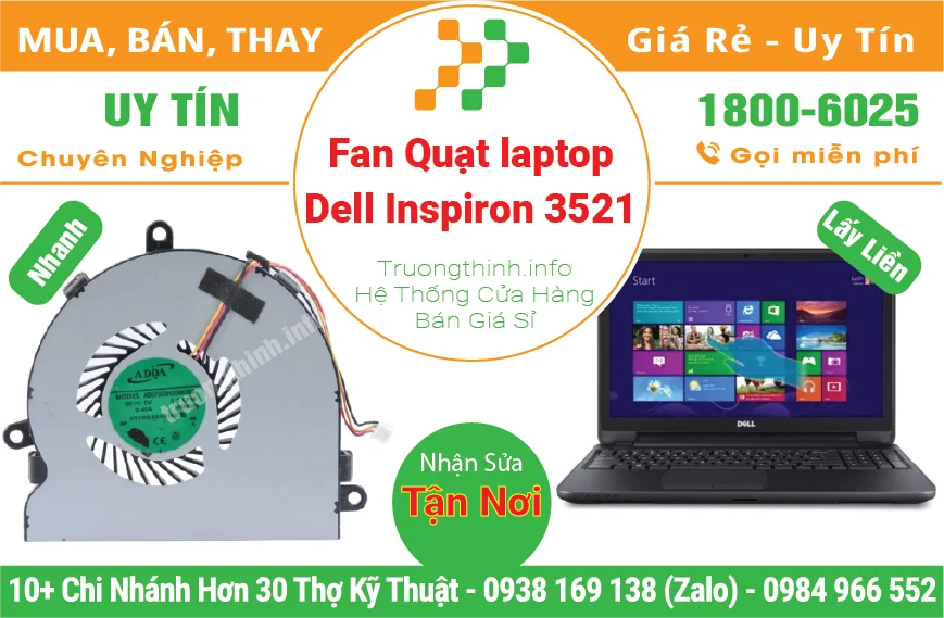 Thay Fan Quạt Laptop Dell Inspiron 3521