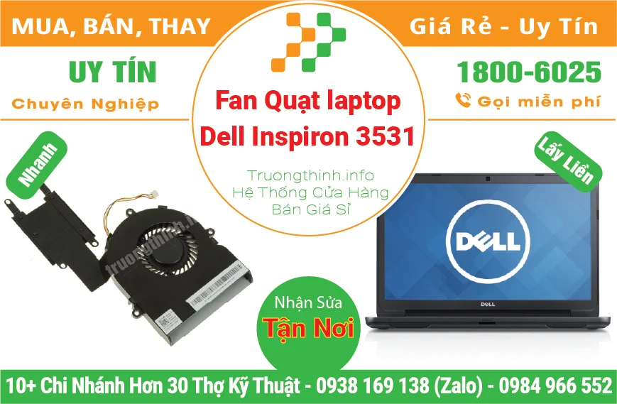 Thay Fan Quạt Laptop Dell Inspiron 3531