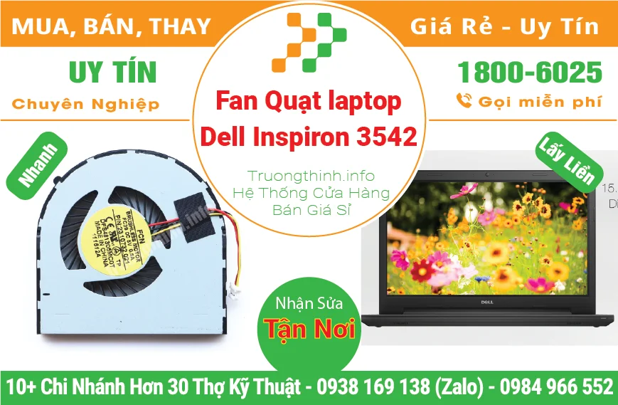 Thay Fan Quạt Laptop Dell Inspiron 3542