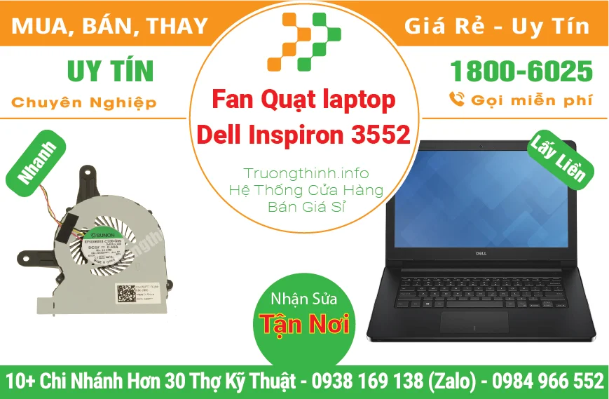 Thay Fan Quạt Laptop Dell Inspiron 3552