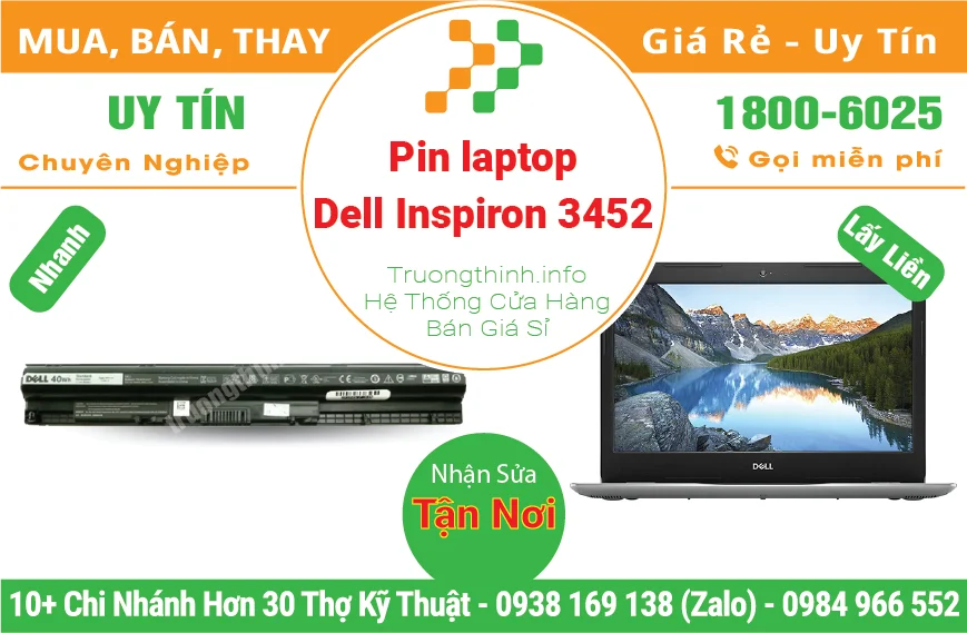 Thay Pin Laptop Dell Inspiron 3452