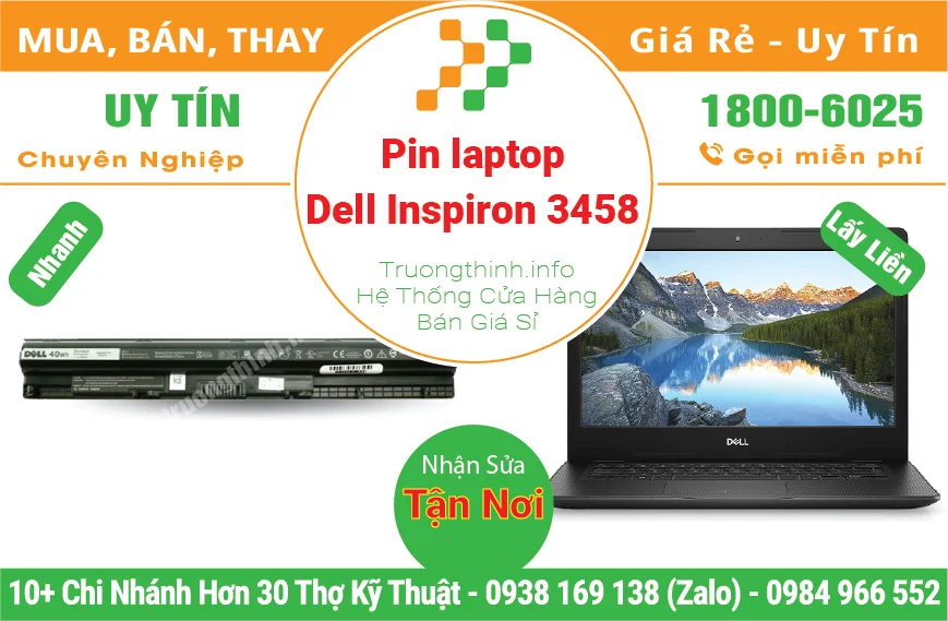 Thay Pin Laptop Dell Inspiron 3458