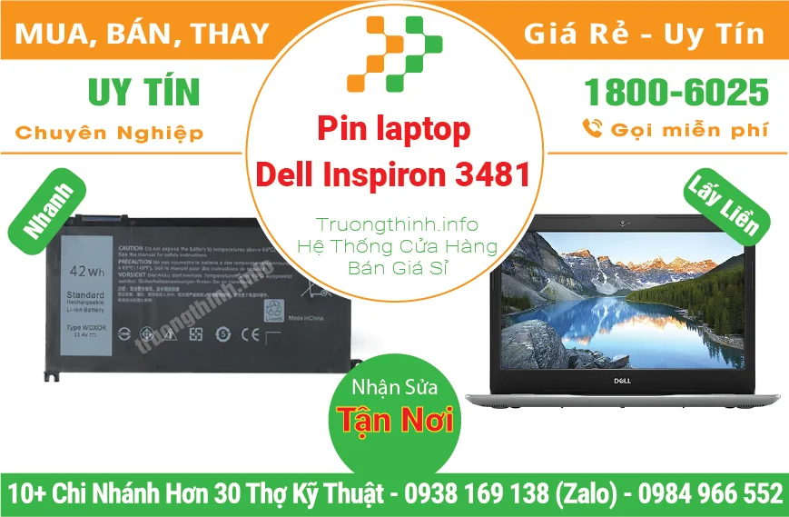 Pin Laptop Dell Inspiron 3481