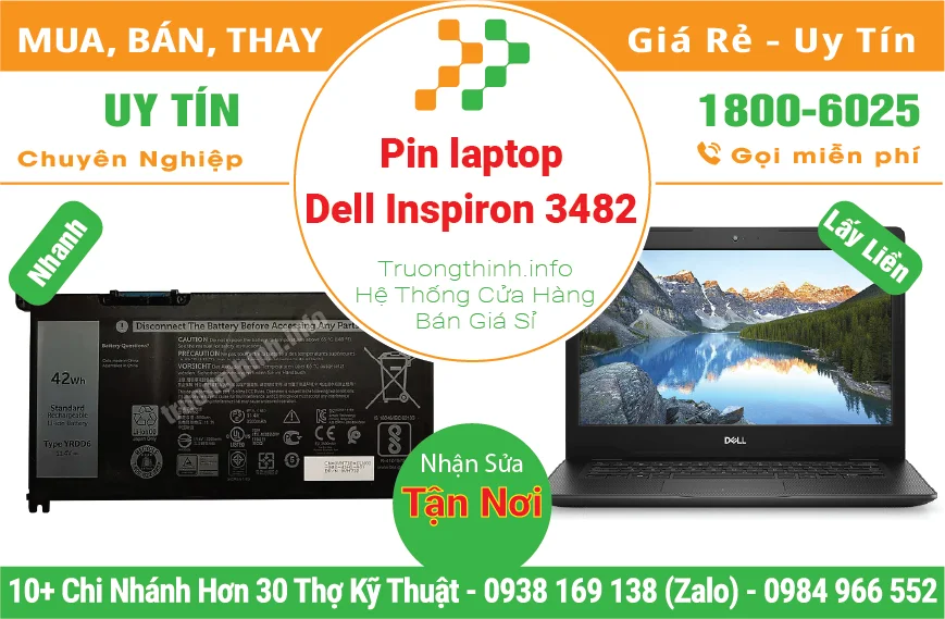 Pin Laptop Dell Inspiron 3482