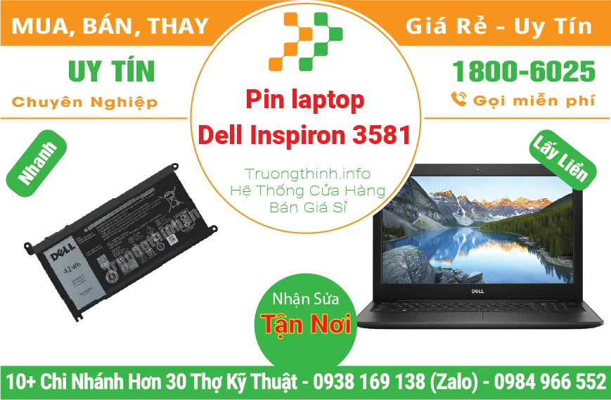 Thay Pin Laptop Dell Inspiron 3581