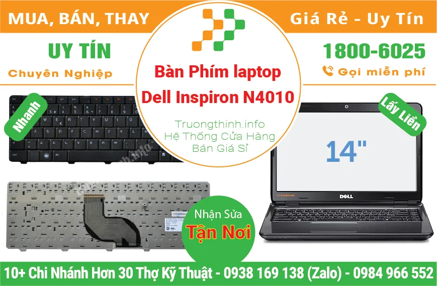 Thay Bàn Phím Laptop Dell Inspiron 14R N4010