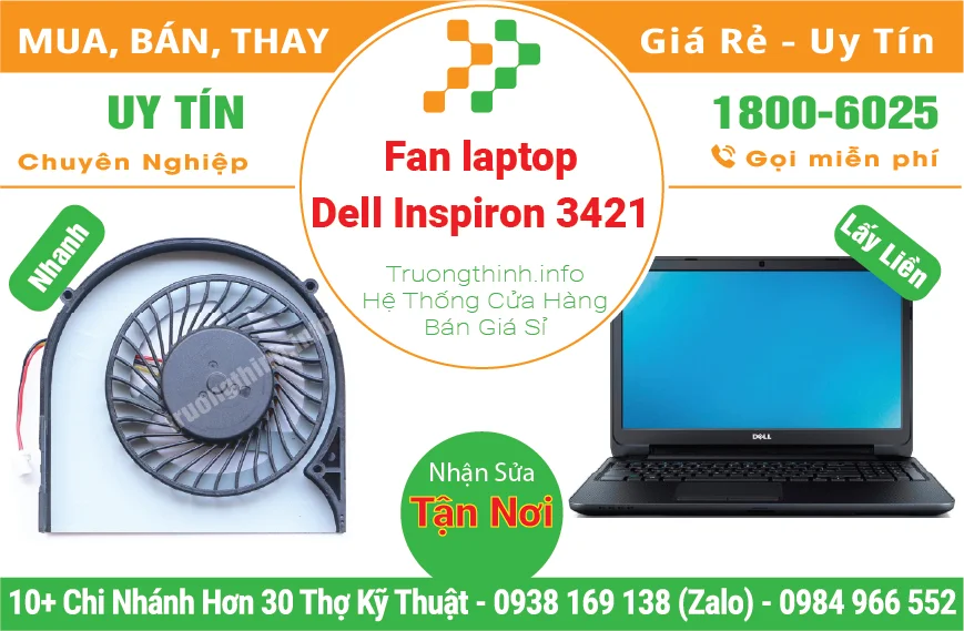 Thay Fan Quạt Laptop Dell Inspiron 3421