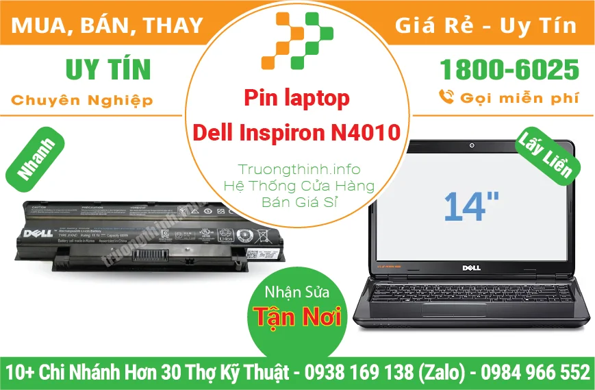 Thay Pin Laptop Dell Inspiron 14R N4010