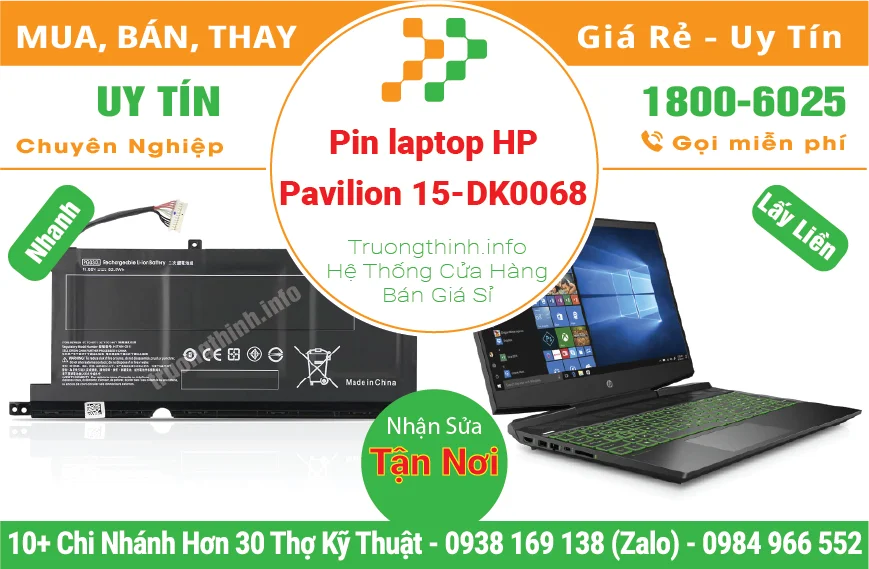 Pin Laptop HP Gaming Pavilion 15-DK0068