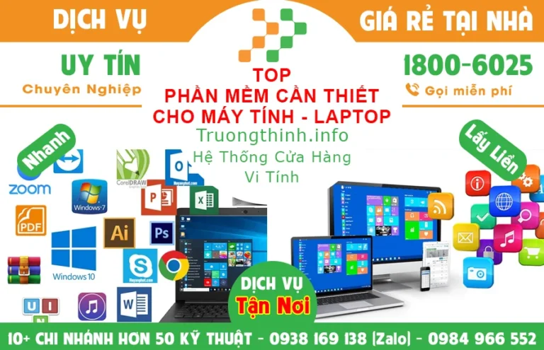 Các phần mềm cần thiết cho máy tính, laptop mới cài lại