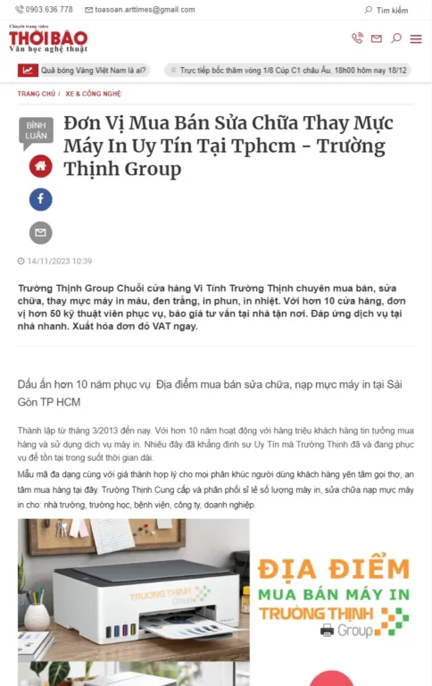 Thời báo nói gì về Trường Thịnh Group