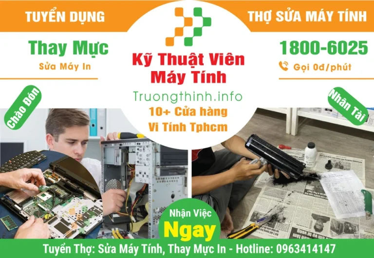 Tuyển kỹ thuật viên máy tính máy in ở tphcm