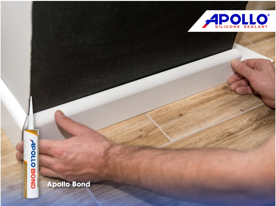 Apollo Bond với ưu điểm khô cực nhanh - dính cực mạnh giúp thi công phào chân tường chắc chắn
