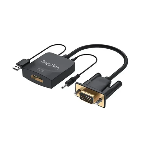 Cáp Chuyển Vga Sang Hdmi Có Audio + Nguồn Phụ Veggieg V-Z618