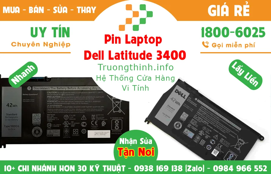 Mua Bán Pin Laptop Dell Latitude 3400 Giá Rẻ | Vi Tính Trường Thịnh