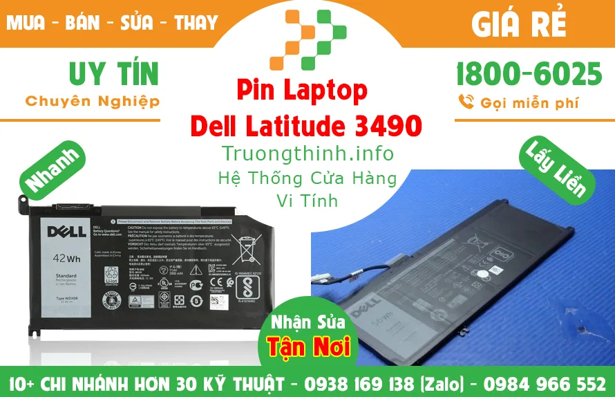 Mua Bán Pin Laptop Dell Latitude 3490 Giá Rẻ | Vi Tính Trường Thịnh