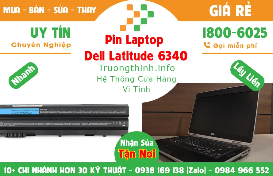 Mua Bán Pin Laptop Dell Latitude 6340 Giá Rẻ | Vi Tính Trường Thịnh