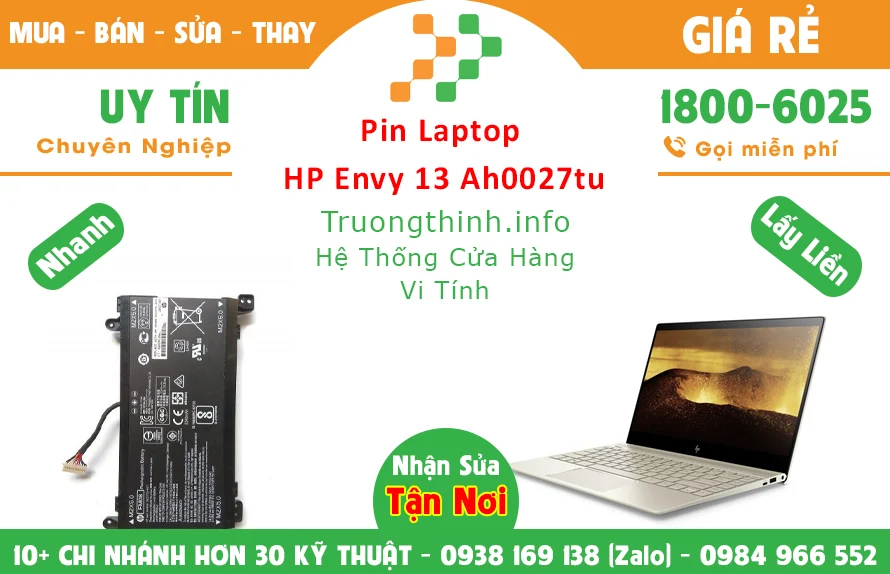 Bán Pin Laptop HP Envy 13 Ah0027tu Slim 5 Chính Hãng Giá Rẻ