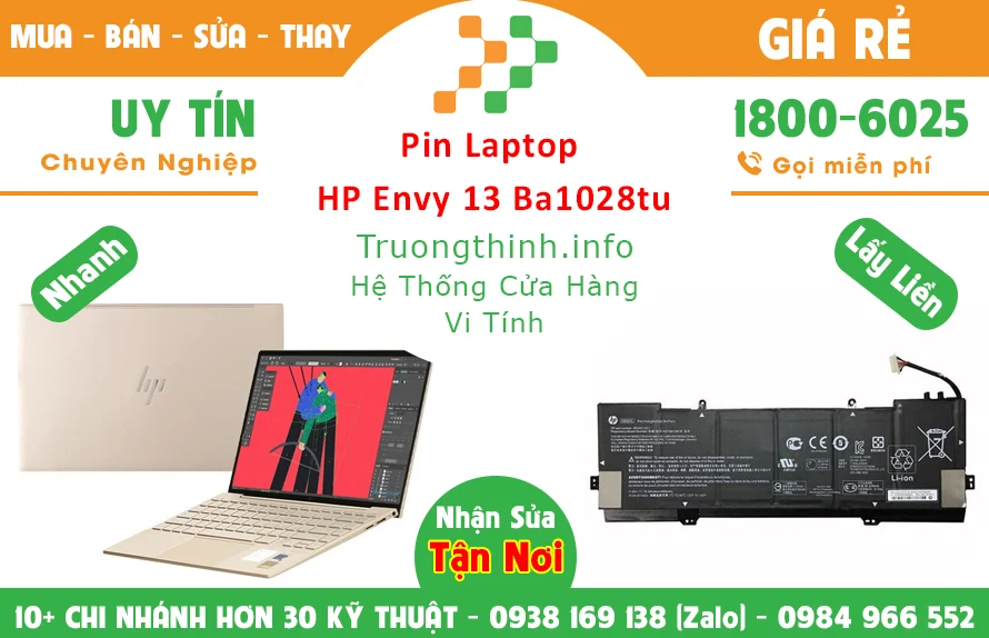 Bán Pin Laptop HP Envy 13 Ba1028tu Slim 5 Chính Hãng Giá Rẻ