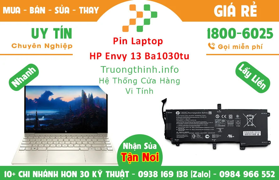 Bán Pin Laptop HP Envy 13 Ba1030tu Slim 5 Chính Hãng Giá Rẻ