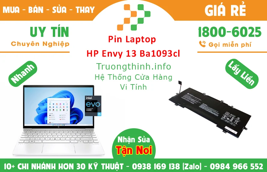 Thay Pin Laptop HP Envy 13 Ba1093cl Slim 5 Chính Hãng Giá Rẻ