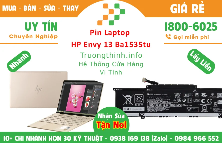 Bán Pin Laptop HP Envy 13 Ba1535tu Slim 5 Chính Hãng Giá Rẻ