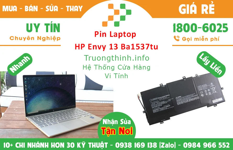 Bán Pin Laptop HP Envy 13 Ba1537tu Slim 5 Chính Hãng Giá Rẻ