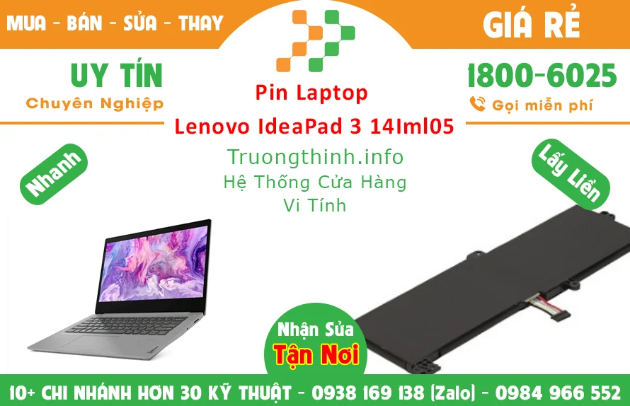 Bán Pin Laptop Lenovo Ideapad 3 14Iml05 Chính Hãng Giá Rẻ