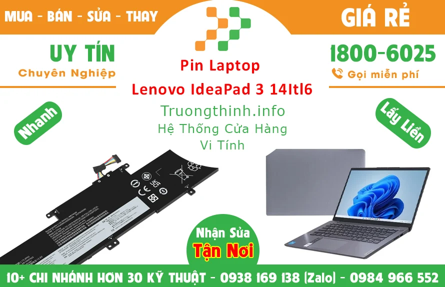 Bán Pin Laptop Lenovo Ideapad 3 14Itl6 Chính Hãng Giá Rẻ