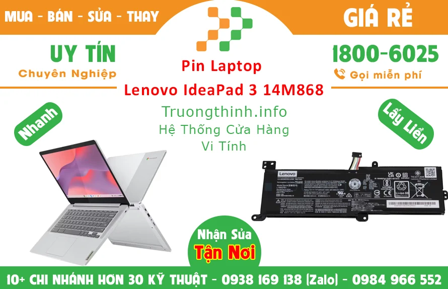 Bán Pin Laptop Lenovo Ideapad 3 14M868 Chính Hãng Giá Rẻ