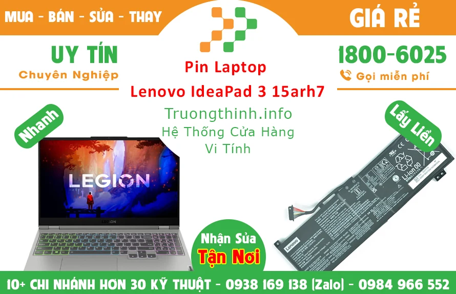 Bán Pin Laptop Lenovo Ideapad 3 15Arh7 Chính Hãng Giá Rẻ