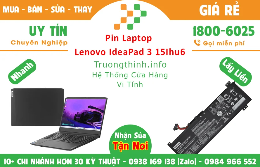 Bán Pin Laptop Lenovo Ideapad 3 15Ihu6 Chính Hãng Giá Rẻ