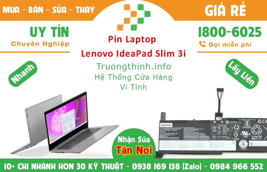 Bán Pin Laptop Lenovo Ideapad 3 Slim 3i Chính Hãng Giá Rẻ