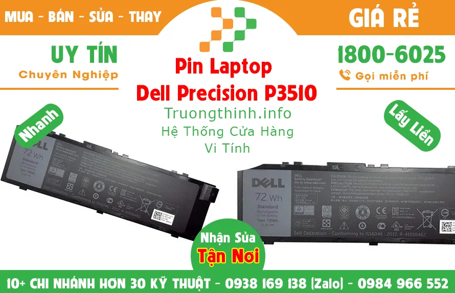 Mua Bán Pin Laptop Dell Precision 3510 Giá Rẻ | Vi Tính Trường Thịnh