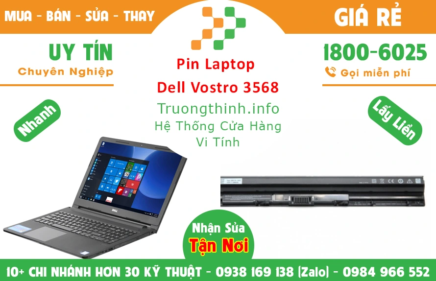 Bán Pin Laptop Dell Vostro 3568 Slim 5 Chính Hãng Giá Rẻ