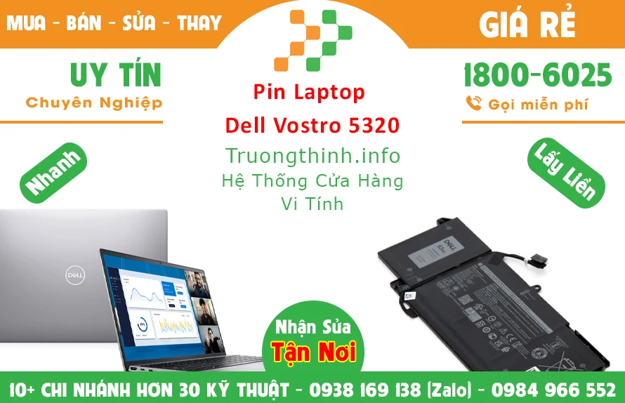 Bán Pin Laptop Dell Vostro 5320 Slim 5 Chính Hãng Giá Rẻ