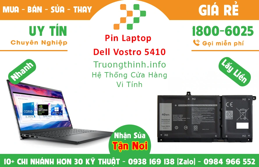 Bán Pin Laptop Dell Vostro 5410 Slim 5 Chính Hãng Giá Rẻ