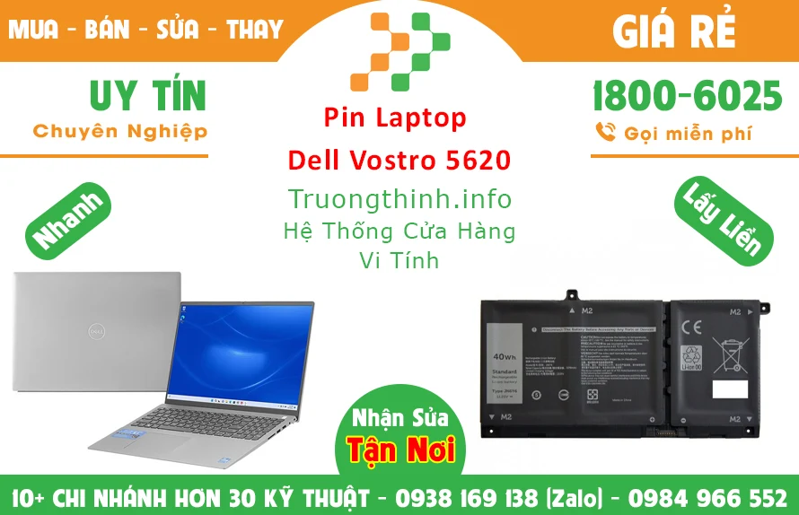 Bán Pin Laptop Dell Vostro 5620 Slim 5 Chính Hãng Giá Rẻ