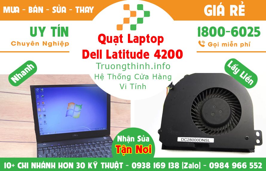 Quạt Laptop Dell Latitude 4200 Giá Rẻ | Vi Tính Trường Thịnh