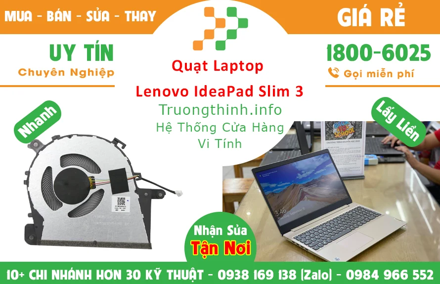 Thay Quạt Laptop Lenovo Ideapad Slim 3