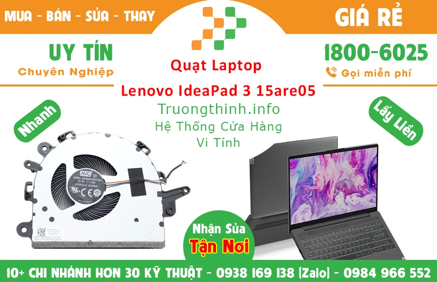 Thay Quạt Laptop Lenovo Ideapad 3 15Are05