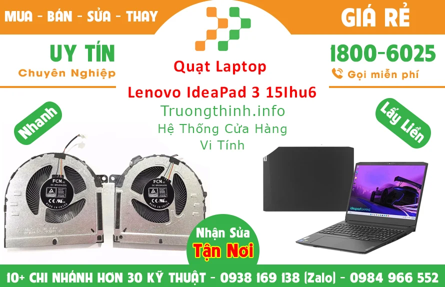 Thay Quạt Laptop Lenovo Ideapad 3 15Ihu6